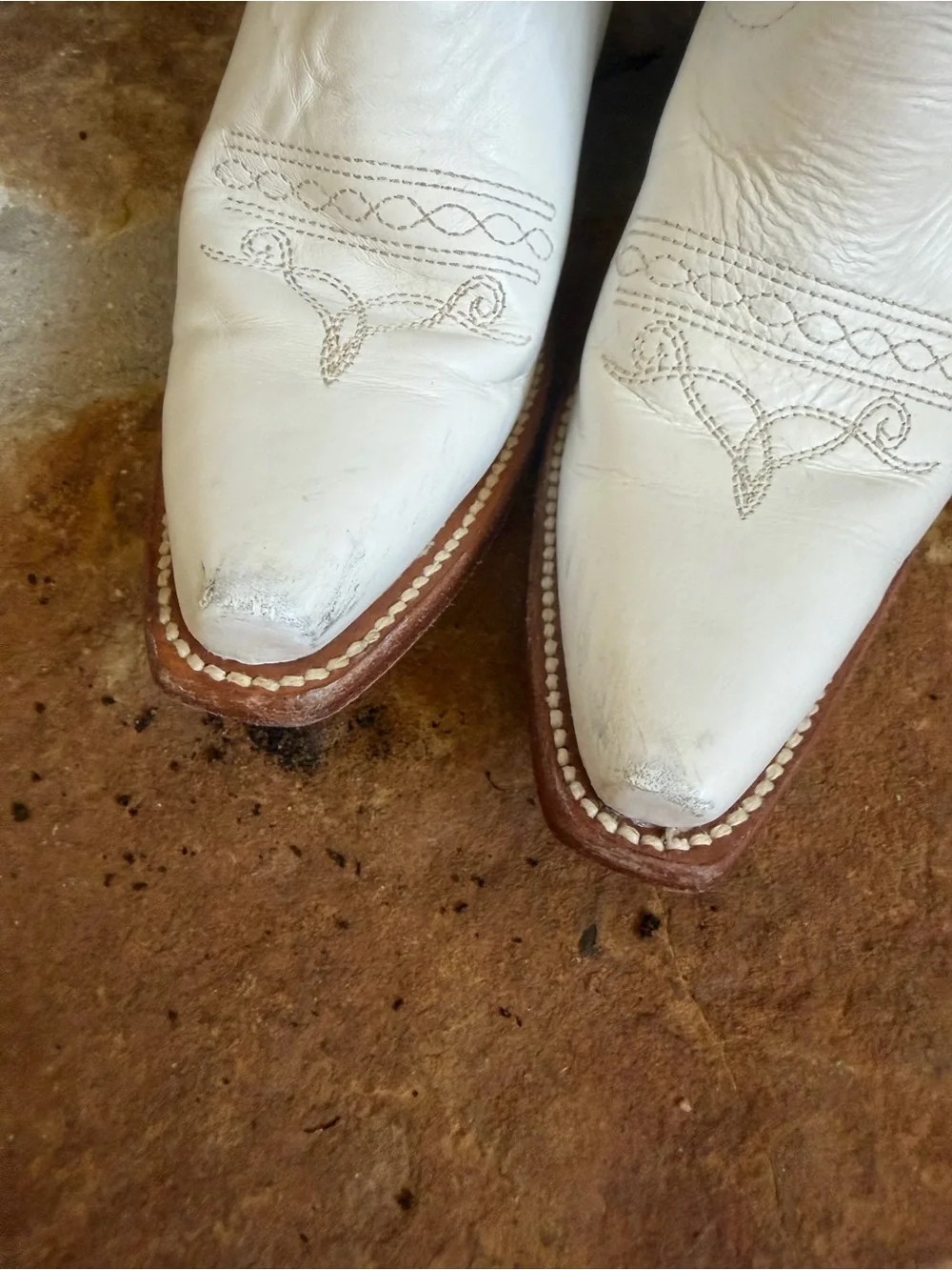 White Girls Corral Cowboy Boots - Classic Embroidered Leather